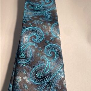 Alexander Julian Teal Paisley Silk-Blend Tie